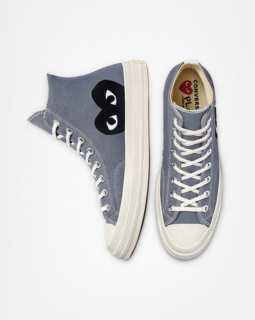 Tenisky Vysoke Converse x Comme des Garçons PLAY Chuck 70 Panske Siva Čierne | SK IANXB2